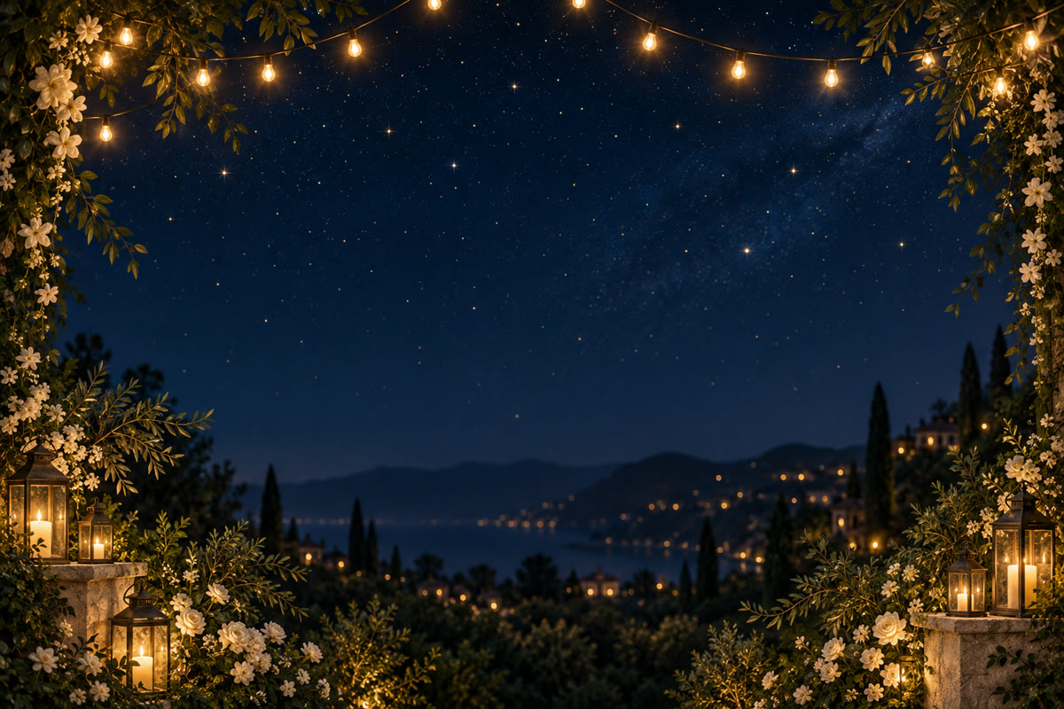 Ejemplo de fondo digital de una noche estrellada