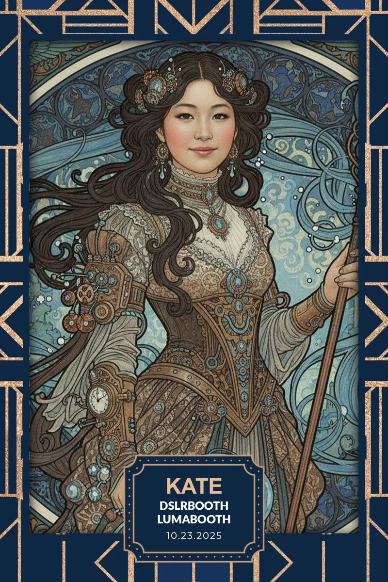 Ejemplo de retrato transformado al estilo art nouveau con LumaBooth